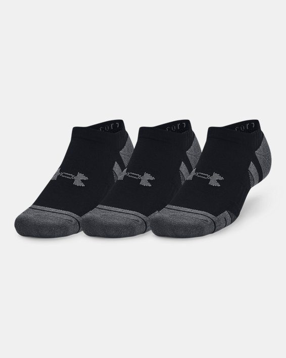 Lot de 3 paires de chaussettes invisibles en coton UA Performance unisexes, Black, pdpMainDesktop image number 0